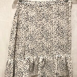 FENDI Ivory & Black Silk Tiny Pleat Ruffle Hem Skirt 40 4 $700